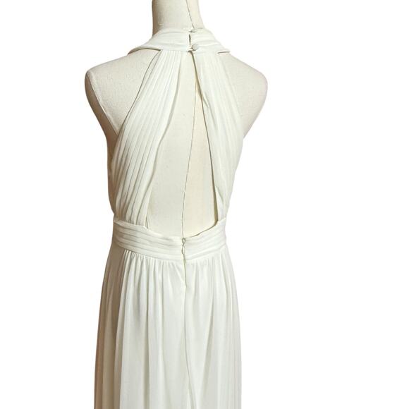 CACHE Maxi Greek Goddess Gown Beaded Belt Size 12 Open Back Zipper Closure - Picture 10 of 11